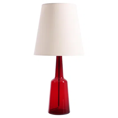 Pre-owned Holmegaard Midcentury Table Lamp In Red Glass By , 1950s