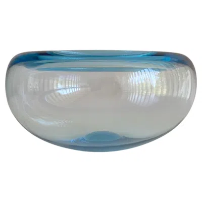 Pre-owned Holmegaard One Medium Size Light Blue  Glass Bowl Provence By Per Lütken Denmark