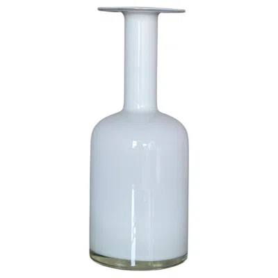 Pre-owned Holmegaard Otto Bauer “gulv” White Cased Milk Glass Vase For , 1960s