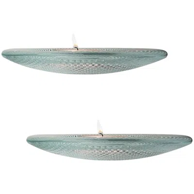 Pre-owned Holmegaard Pair Of Crystal Glass Votive Candleholders, Bowls By , 1980 In Gray