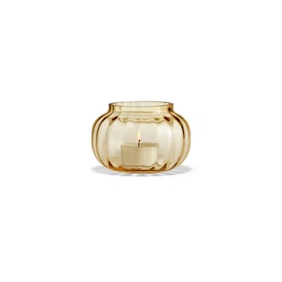 Holmegaard Primula 2.4" Glass Tabletop Tealight Holder In Amber