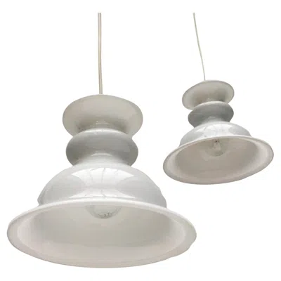 Pre-owned Holmegaard Set Of 2 Vintage Danish Tivoli Pendant Lamps By Sidse Werner, Early 80s In Transparent