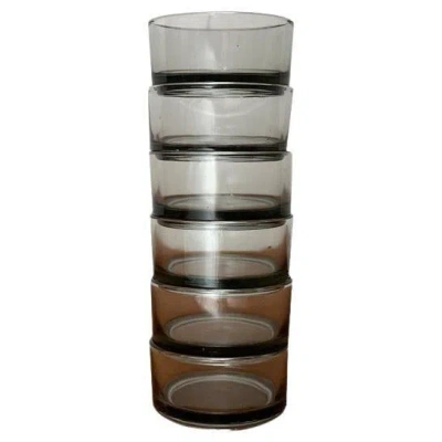 Pre-owned Holmegaard Set Of 6 Mid-century Round Stacking Bowls In Glass, Denmark, 1960s In Gray