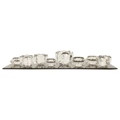 Pre-owned Holmegaard Set Of 8  Glass Candleholders, 1980s In Gray