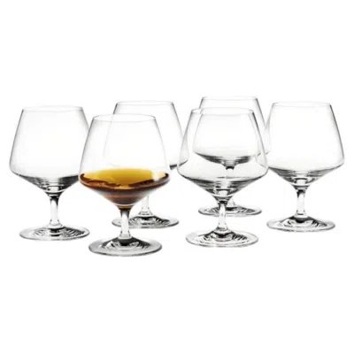 Pre-owned Holmegaard Set Of Six  Perfection Brandy Glasses, Scandinavian Modern In Gray