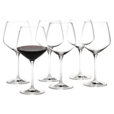Pre-owned Holmegaard Set Of Six  'perfection' Burgundy Glasses In Red