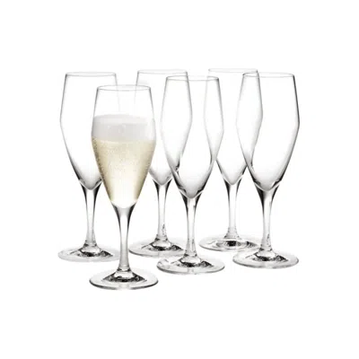 Pre-owned Holmegaard Set Of Six  'perfection' Champagne Glasses In Gray