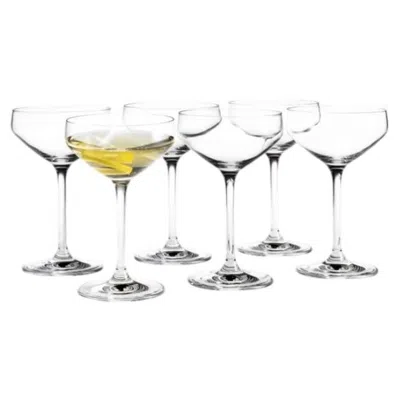 Pre-owned Holmegaard Set Of Six  'perfection' Martini Glasses In Gray