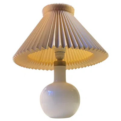 Pre-owned Holmegaard Table Lamp In White Opaline Glass, Denmark, 1970s
