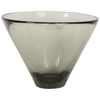 Pre-owned Holmegaard Tall  Smoked Glass Bowl By Per Lutken In Gray