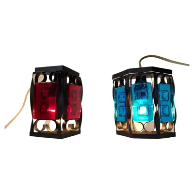 Pre-owned Holmegaard Vintage Danish Art Glass Wall Sconces By  & Dantofte, 1970s In Black