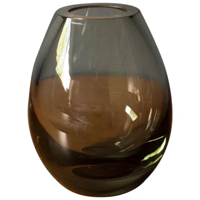 Pre-owned Holmegaard Vintage Danish  Tear Drop Glass Vase By Per Lutken In Black