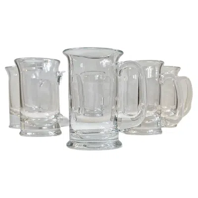 Pre-owned Holmegaard Vintage  Glass Beer Mugs By Michael Bang, 1970s In Gray