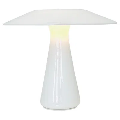 Pre-owned Holmegaard White Mushroom Glass Desk Lamp By Sidse Werner For , 1980s, Denmark