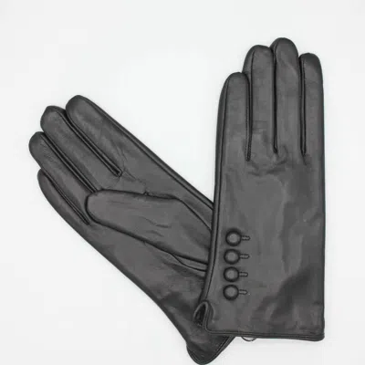 Hologramme Paris Women's Fleece Lined Leather Gloves In Black
