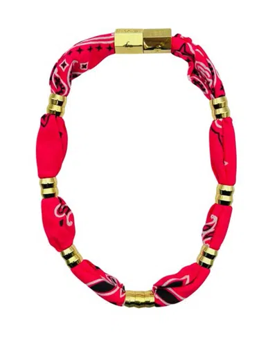 Holst + Lee Bandana Necklace Watermelon In Pink