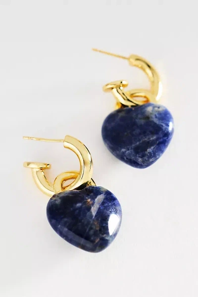 Holst + Lee Heart Locket Earrings In Blue