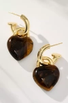Holst + Lee Heart Locket Earrings In Brown
