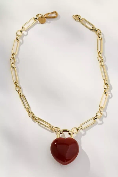 Holst + Lee Heart Locket Necklace In Brown