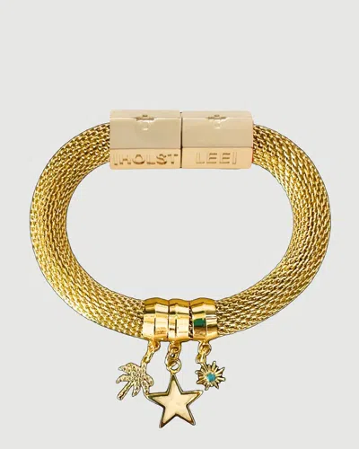 Holst + Lee Mesh Charm Bracelet - Sand & Sky In Gold