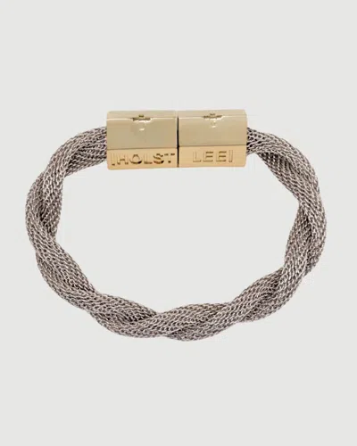 Holst + Lee Twisted Mesh Bracelet Two Tone In Gray