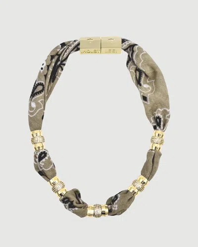 Holst + Lee Warm Weather Bandana Necklace - Tan In Green