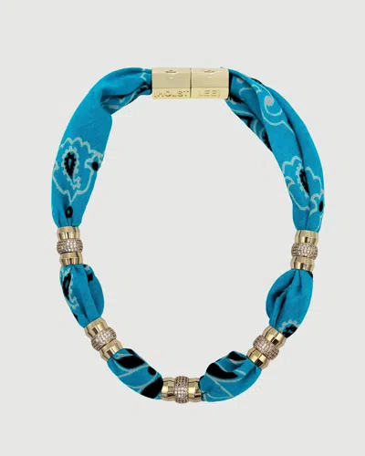 Holst + Lee Warm Weather Bandana Necklace - Teal In Blue