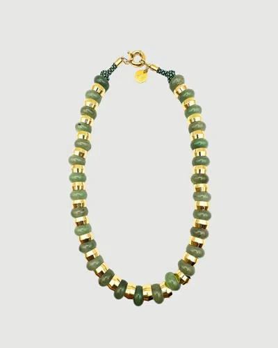 Holst + Lee Warm Weather Semi-precious Necklace Jade In Green