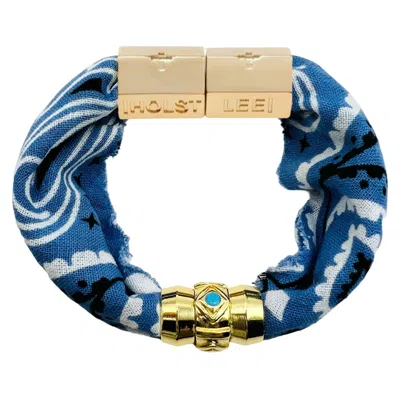 Holst + Lee Women's Bandana Bracelet In Denim In Multi
