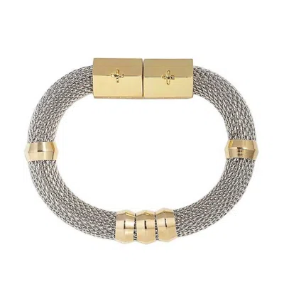 Holst + Lee Women's Mesh Classic Two Tone Bracelet In Silver/gold