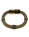 Holst + Lee Women's Mesh Stone Bracelet In Black/green In Multi