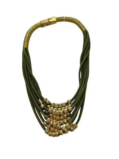 Holst + Lee Women's Waterfall Necklace In Olive/gold