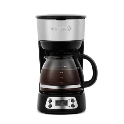 Holstein Housewares 5-cup Programmable Coffee Maker In Silver;black