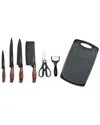 Holstein Housewares 7pc Cutting Board & Knife Set In Black
