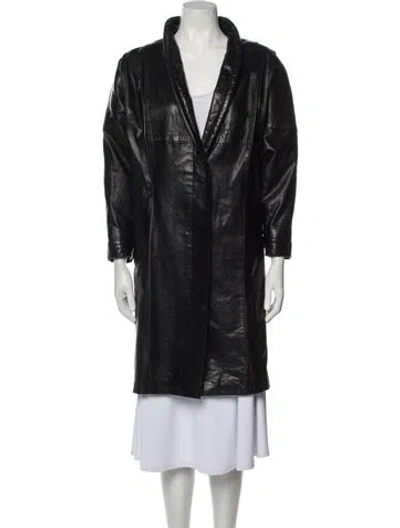 Pre-owned Holt Renfrew Vintage Leather Coat In Black