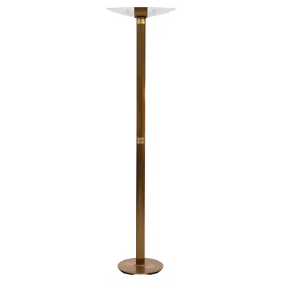 Pre-owned Holtkoetter Bronze Floor Lamp With Murano Glass Shade, Germany, 1985 In Brown