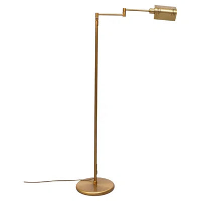 Pre-owned Holtkoetter Holtkotter Swing Arm Halogen Brass Floor Lamp 1980s In Brown