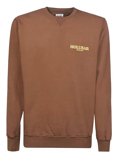 Holubar Logo Crewneck Sweatshirt In Brown