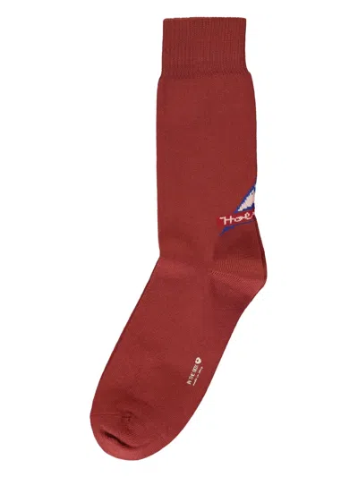 Holubar Logo-jacquard Socks In Red
