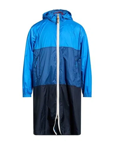 Holubar Man Overcoat & Trench Coat Azure Size 2 Polyester In Multi