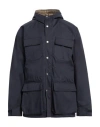 Holubar Man Overcoat & Trench Coat Navy Size 3 Cotton, Polyurethane In Navy Blue