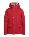 Holubar Man Down Jacket Rust Size 5 Cotton, Polyurethane In Red