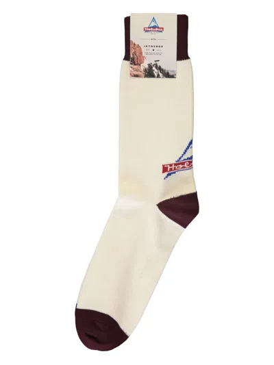 Holubar X Inthebox Logo-jacquard Socks In White