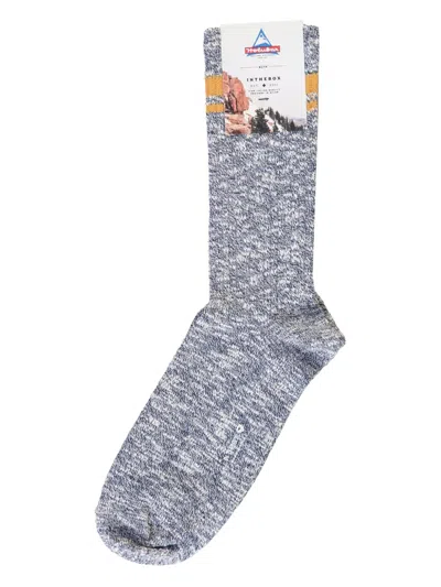 Holubar X Inthebox Stripe-detailed Socks In Gray
