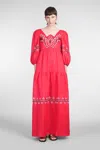 Holy Caftan Adelasia Dress Woman In Red Linen