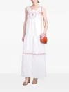 Holy Caftan Embroidery-detail Maxi Dress In White