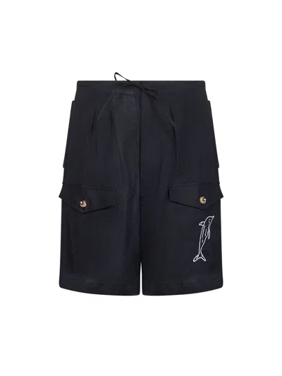 Holy Caftan Forever Dolphin Bermuda Shorts In Blue