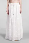 HOLY CAFTAN GOWN LEV SKIRT IN WHITE COTTON