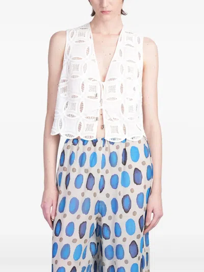 Holy Caftan Vivi Sangallo Vest In White