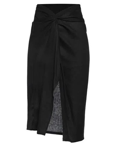 Holy Caftan Woman Midi Skirt Black Size 6 Linen